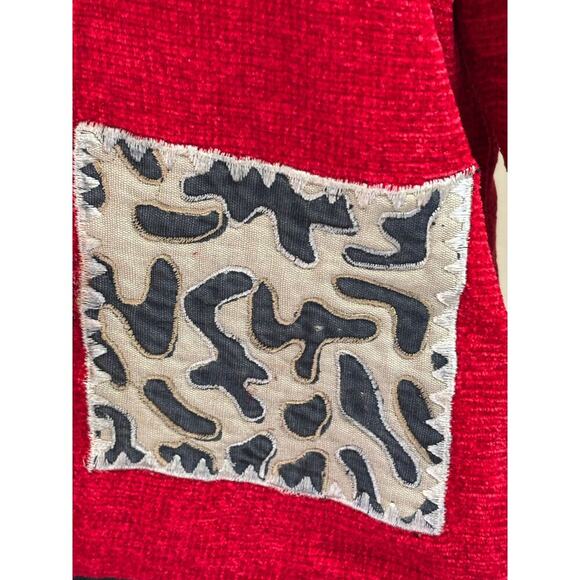 Allure red/black patchwork Jacket, artisanal, ethnic, folksy, vintage inspired - Picture 4 of 6